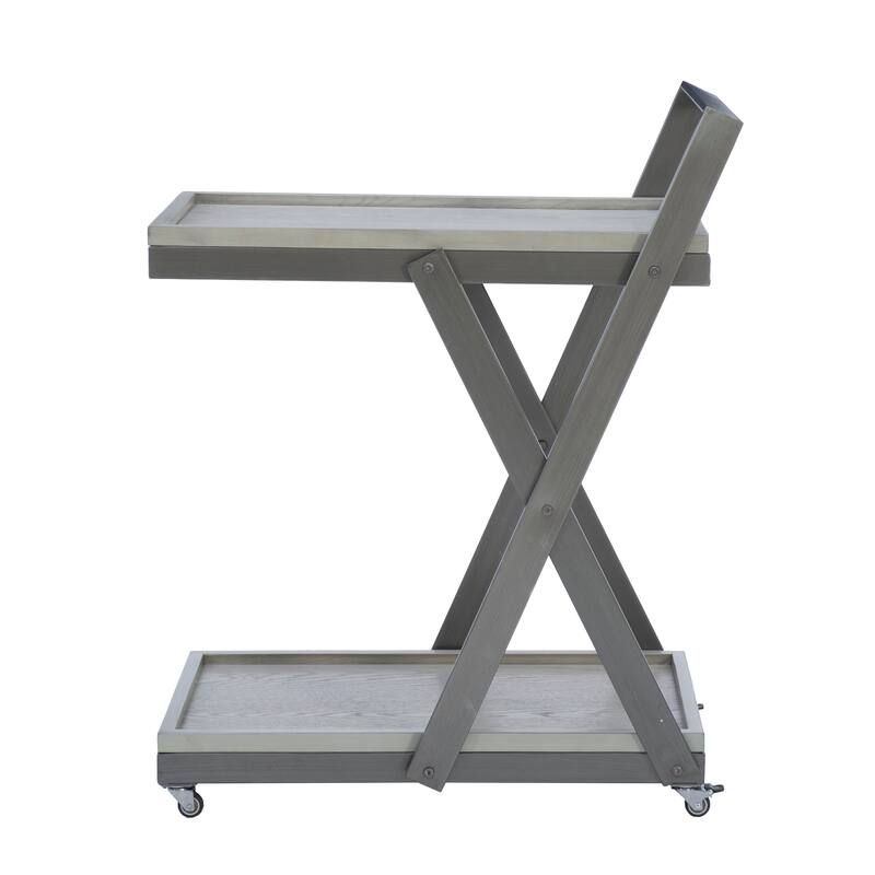 Walton Rustic Wooden Portable Bar Cart