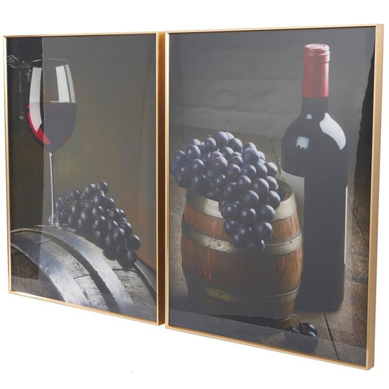Wine Tasting Framed Square Wall Art Decor Set of 2