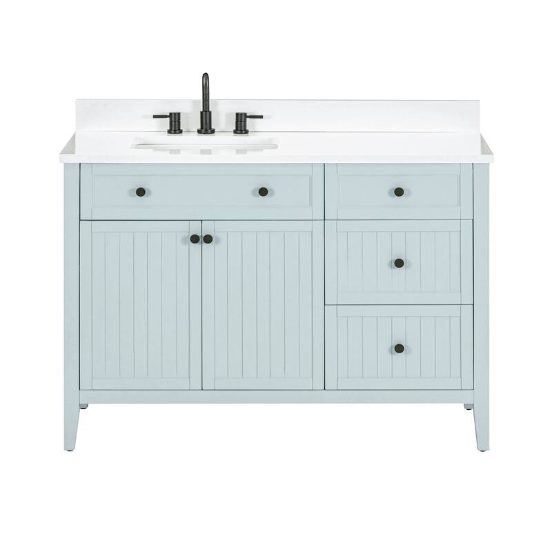 Avanity LAYLA-VS49-WT Layla 48" Free Standing Single Basin Vanity Set - Ice Blue - Ice Blue
