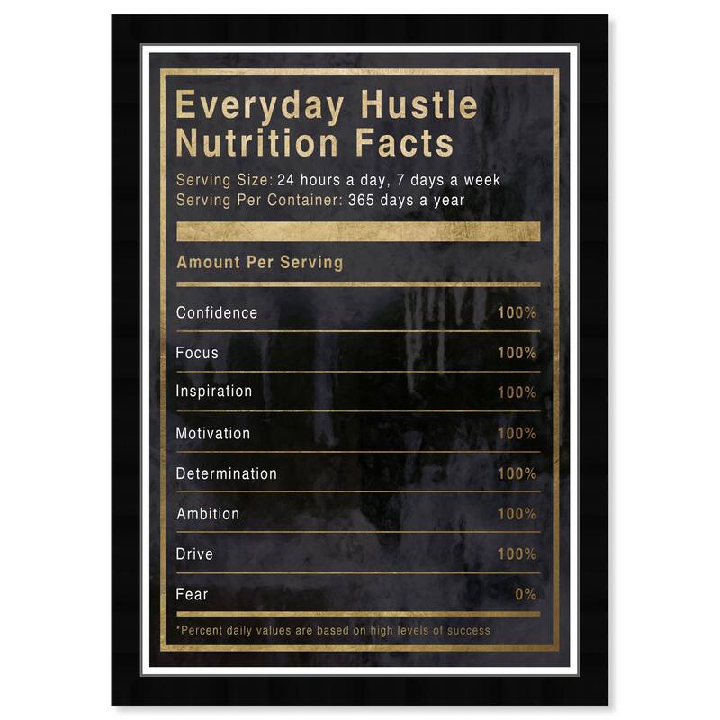 Hatcher & Ethan 'Hustle Nutrition' Wall Art Framed Print - Black, Gold