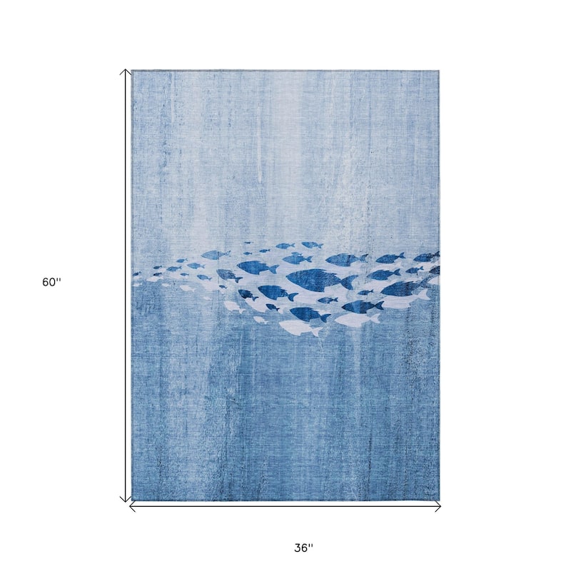 HomeRoots Nautical Transitional Rectangle Outdoor Rug
