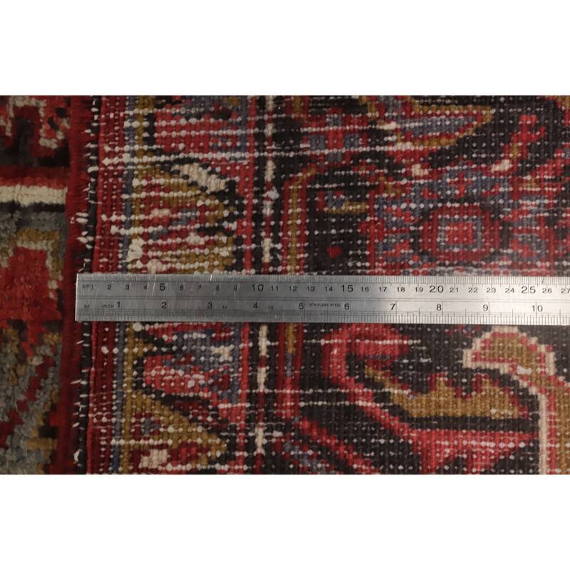 Hand Knotted Oriental 100% Wool Carpet Traditional Medallion Red Heriz Area Rug - 11' 11'' X 9' 4''