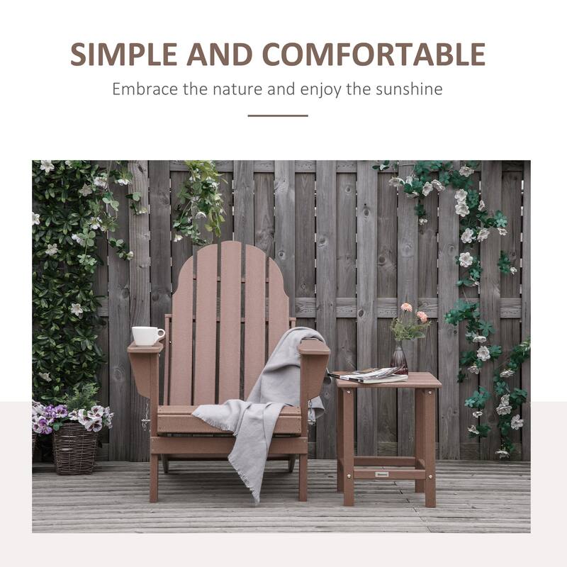 1 PCS Folding Adirondack Chair - Weather Resistant Patio & Fire Pit Chair with Wide Armrests and High-Back
