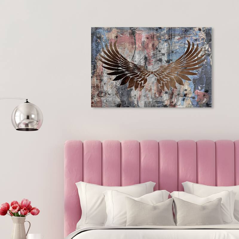 Wynwood Studio Canvas Fashion and Glam Skyward Wings Bronze and Copper Modern & Contemporary Wall Art Canvas Print - 20 x 30
