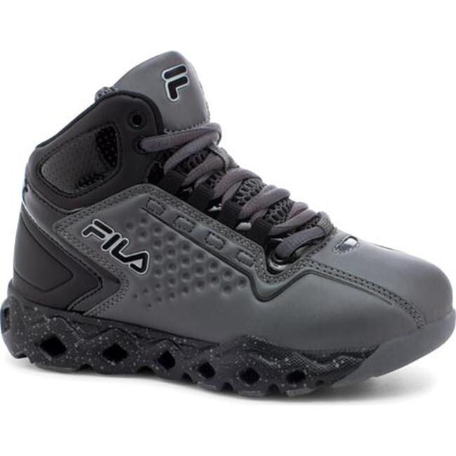 Shop Fila Children S Big Bang 3 Ventilated Basketball Shoe Castlerock Black Metallic Silver Overstock 10769884 Us Children S 4 Children S 4 M Medium