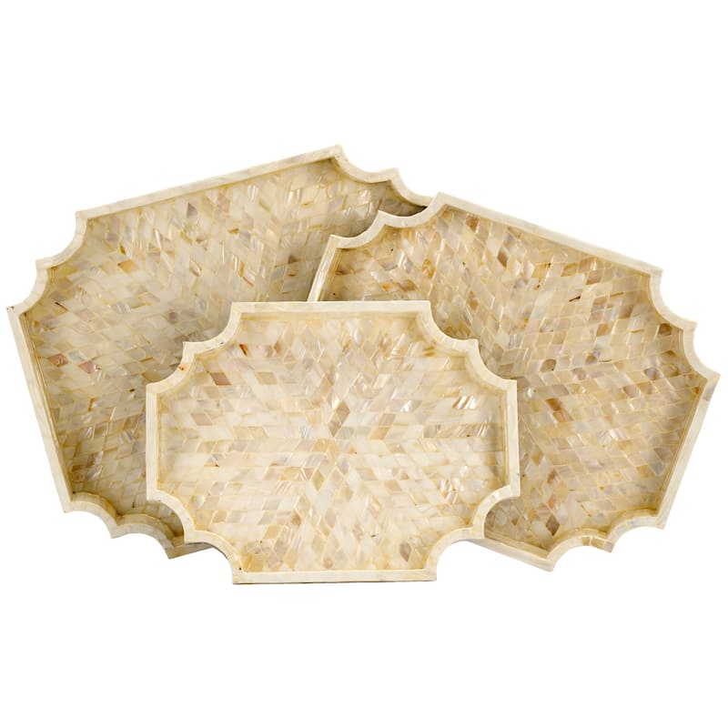 SAFAVIEH Kazuyo Set Of 3 Trays (Fully Assembled) - 20 In. W x 15.7 In. D x 1.9 In. H - 20Wx16Dx2H