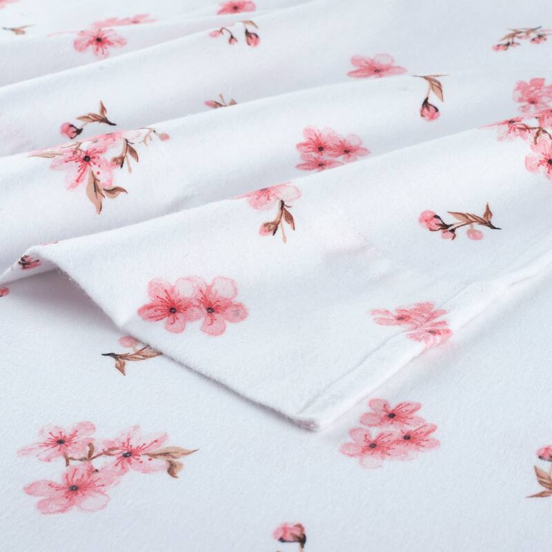 Pointehaven Flannel 180 GSM Brushed Cotton Oversized Pillowcases Pair - King Pillowcases - Sakura