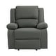 preview thumbnail 56 of 79, Vegan Leather Upholstered Push Back Manual Recliner Chair