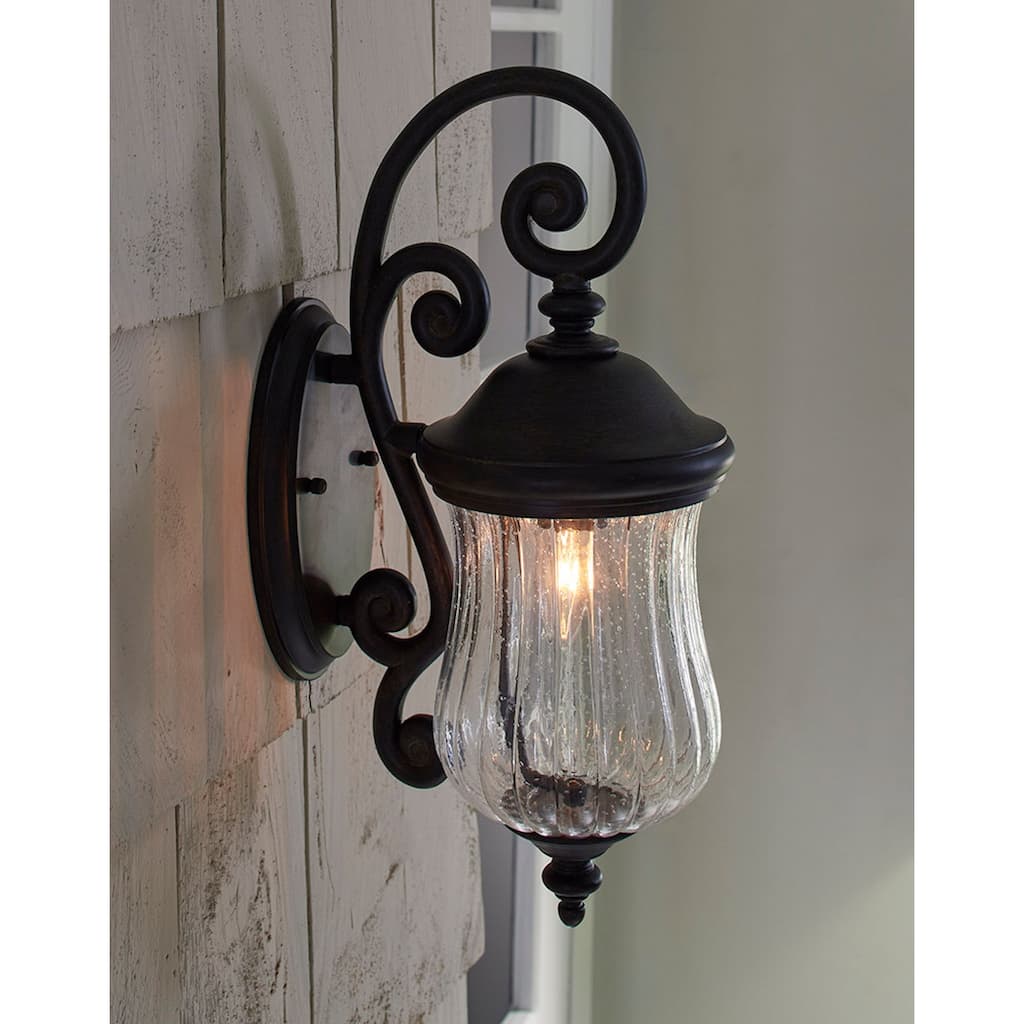 Bellagio 1-light Black Coral Outdoor Wall Lantern