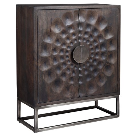 Hekman Carved Starburst 2-door Cabinet