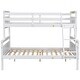 preview thumbnail 7 of 8, White Twin over Full Size Pine Wood Bunk Bed with ladder, Safety Guardrail, Perfect for Bedroom