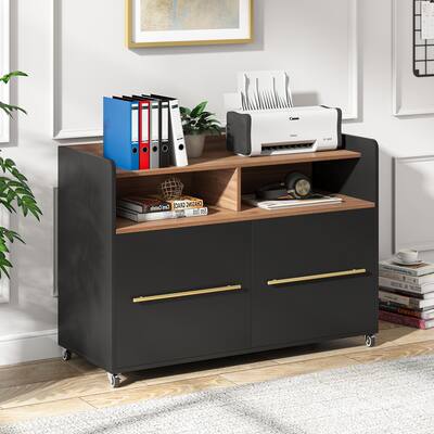 2 drawer File Cabinet Rolling Filing Cabinets for Home Office White lateral file cabinet