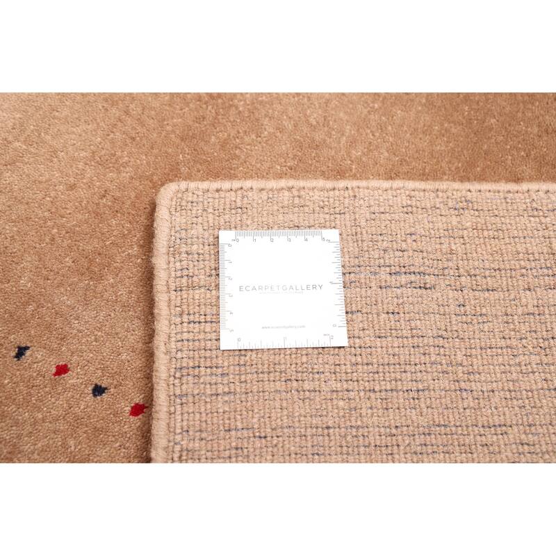 ECARPETGALLERY Hand Loomed Kashkuli Gabbeh Brown Wool Rug - 5'0 x 7'10