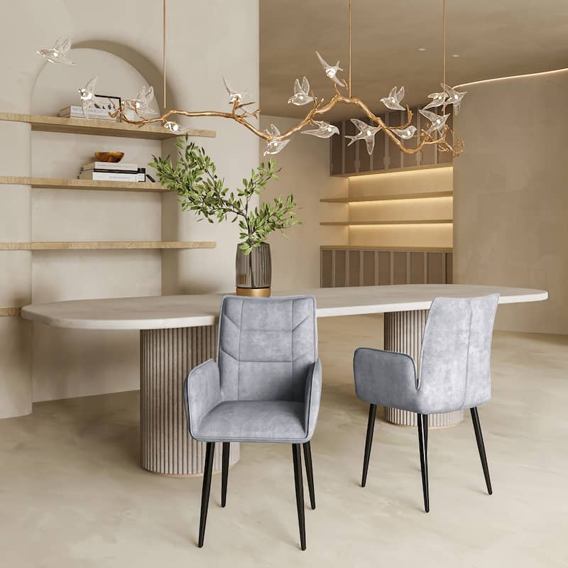 Upholstered Arm Chair Dining Chairs (Set of 2)