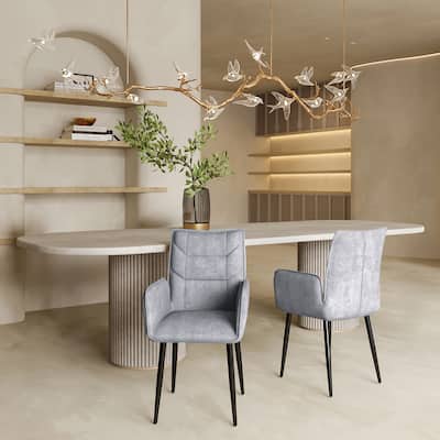 Upholstered Arm Chair Dining Chairs (Set of 2)