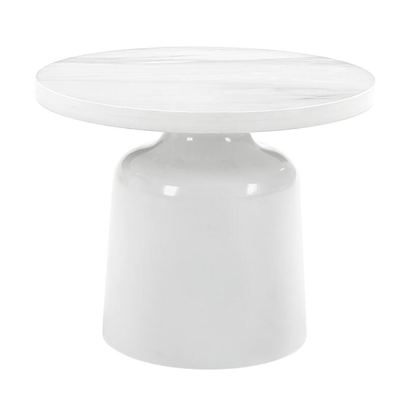 Zaid Engineering Marble & High Gloss Finish End Table