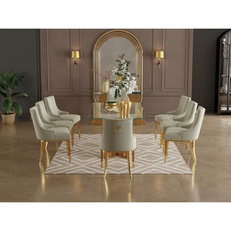 78 inch and 94 inch Glass Dinner Table Falcone Kitchen and Dining Table