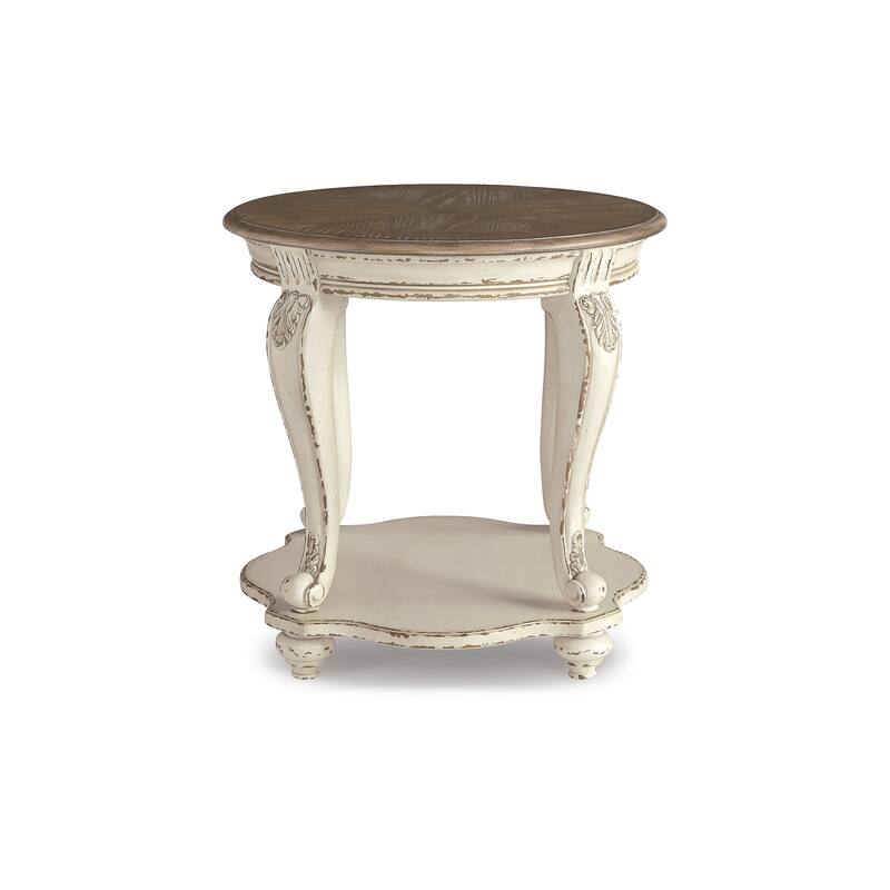 Signature Design by Ashley Realyn White/Brown 3-Piece Occasional Table Package - 48.13" W x 34" D x 19.88" H