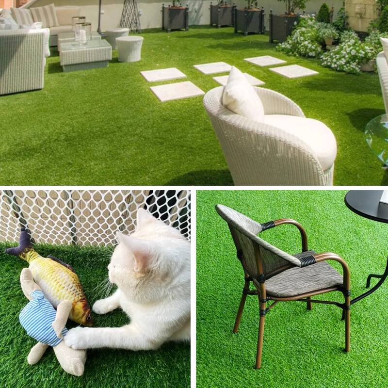 6ft x 10ft Turf Mat - Thick Fake Faux Grass with Rubber Backing & Drainage Holes(Grass height 0.78 inches/2cm)