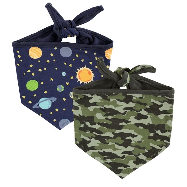 slide 1 of 1, Luvable Friends Dog Reversible Pet Dog and Cat Bandana Bibs 2pk, Space Camo, One Size - Space Camo - One Size One Size - Space Camo