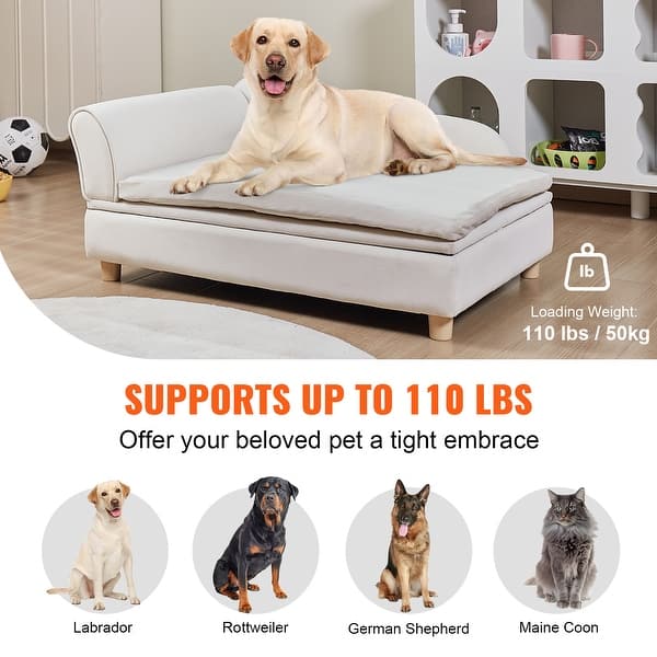 28 Inch Dog Sofa Couch Fo Small Pet, Low Back Moden Velvet