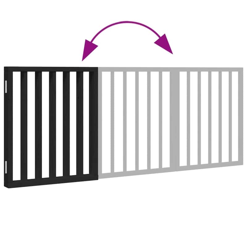 vidaXL Dog Gate Foldable Poplar Wood