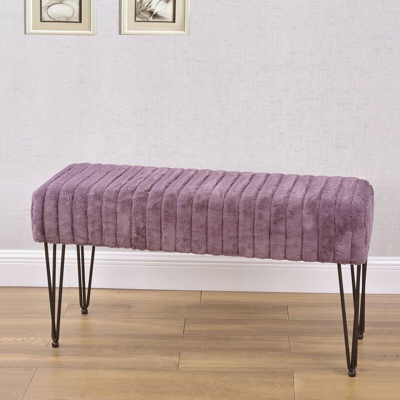 Serenta SuperMink Fauxfur Ottoman Bench