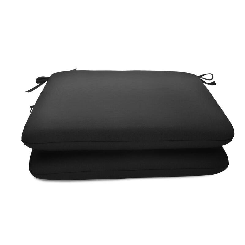 Sunbrella Solid Fabric 2-Piece Indoor/Outdoor Seat Pad Cushion, 18"W x 18"L