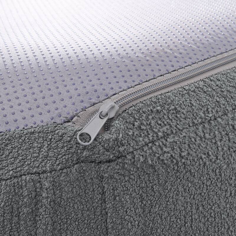 Roomfitters Curved Modular Sectional Sofa in Lamb's Wool Fabric, Modern Compressed Sofa No Assembly, Cozy for Living Room