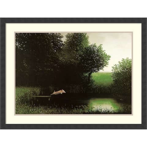 Framed Art Print 'Diving Pig' by Michael Sowa 34 x 26-inch