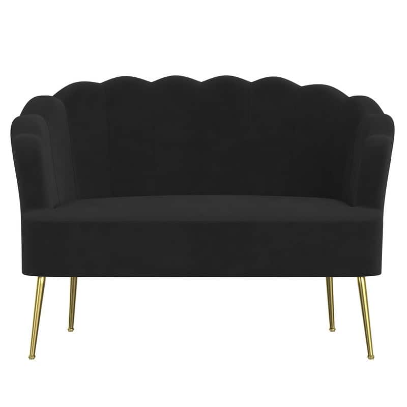 Velvet Comfortable Softness Metal Legs Loveseat Sofa