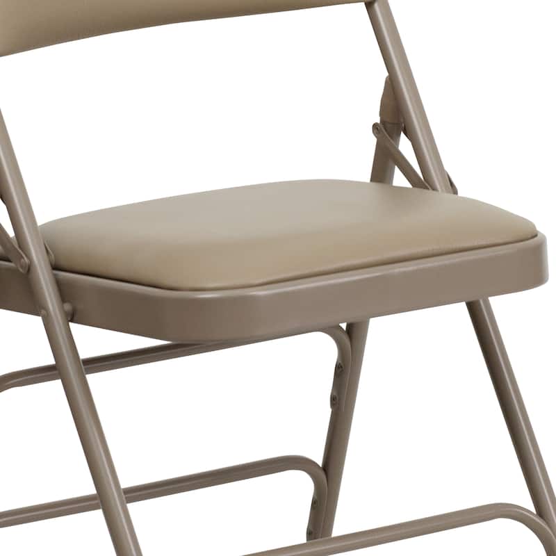 Set of 2 Metal Folding Chairs with Padded Seats