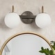preview thumbnail 29 of 34, Aladari Modern Gold 3-Light Bathroom Vanity Lights Opal Glass Wall Sconces