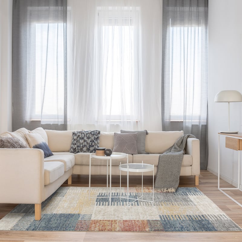 Gertmenian Winsor Modern Neutral Abstract Polypropylene Indoor Area Rug Collection