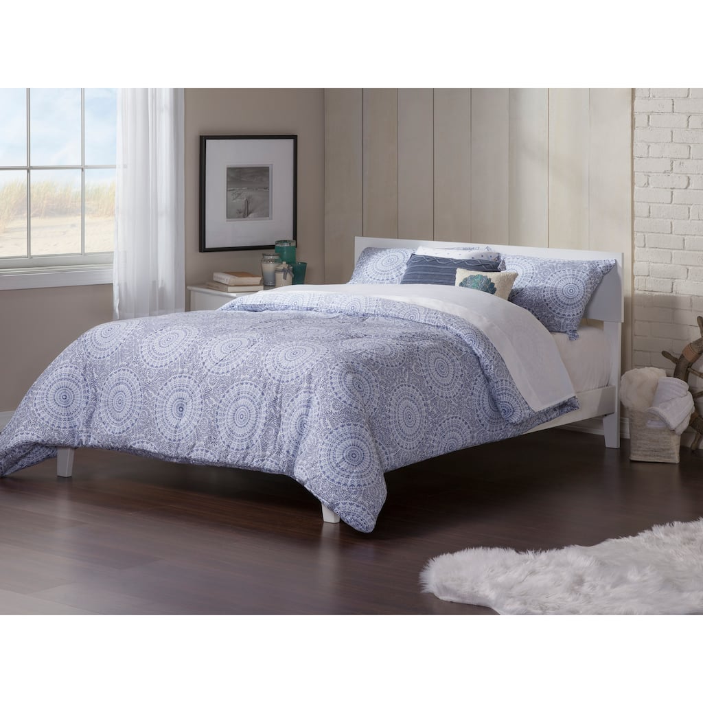 Orlando Queen Low Profile Wood Platform Bed in White