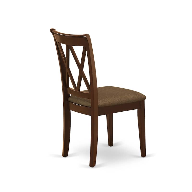 East West Furniture Kitchen Table Set- a Rectangle Dining Table and Linen Fabric Dining Chairs,Mahogany (Pieces Options)
