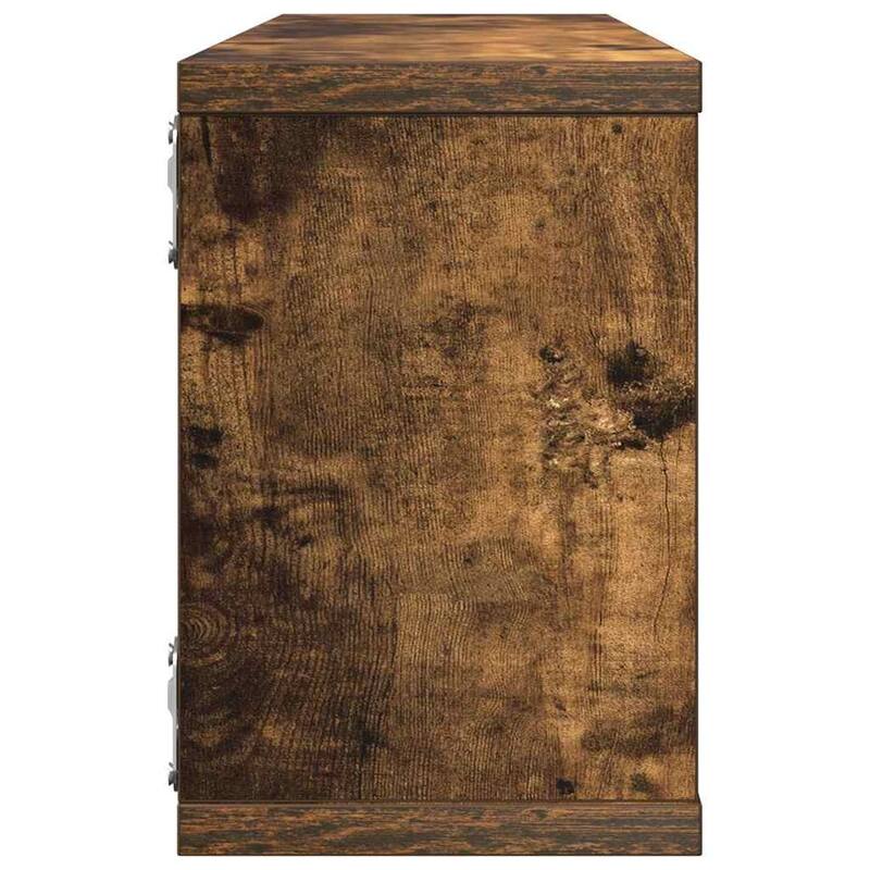vidaXL Wall Cube Shelf Set of 4 Smoked oak Engineered wood Standard - 5.9 x 23.6 x 9.1 in