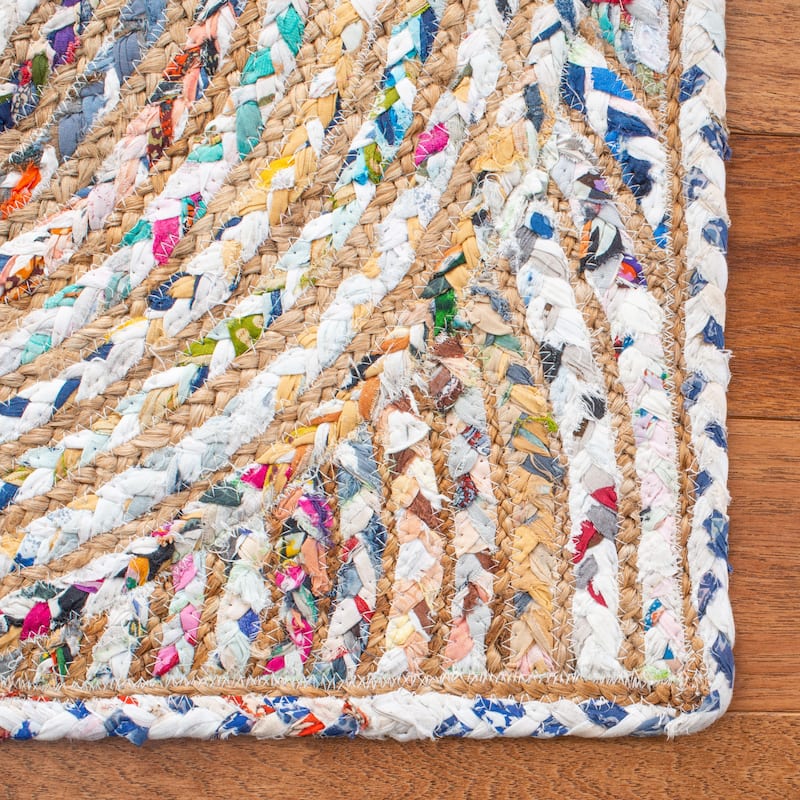 SAFAVIEH Handmade Cape Cod Mariam Coastal Jute Rug - 4' x 6' Oval - Beige/Multi