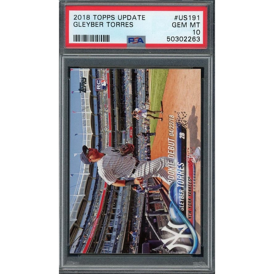 Gleyber Torres 2018 Topps Update Rookie Baseball Card RC #US191 Graded PSA 10 - 8'6" x 11'6"