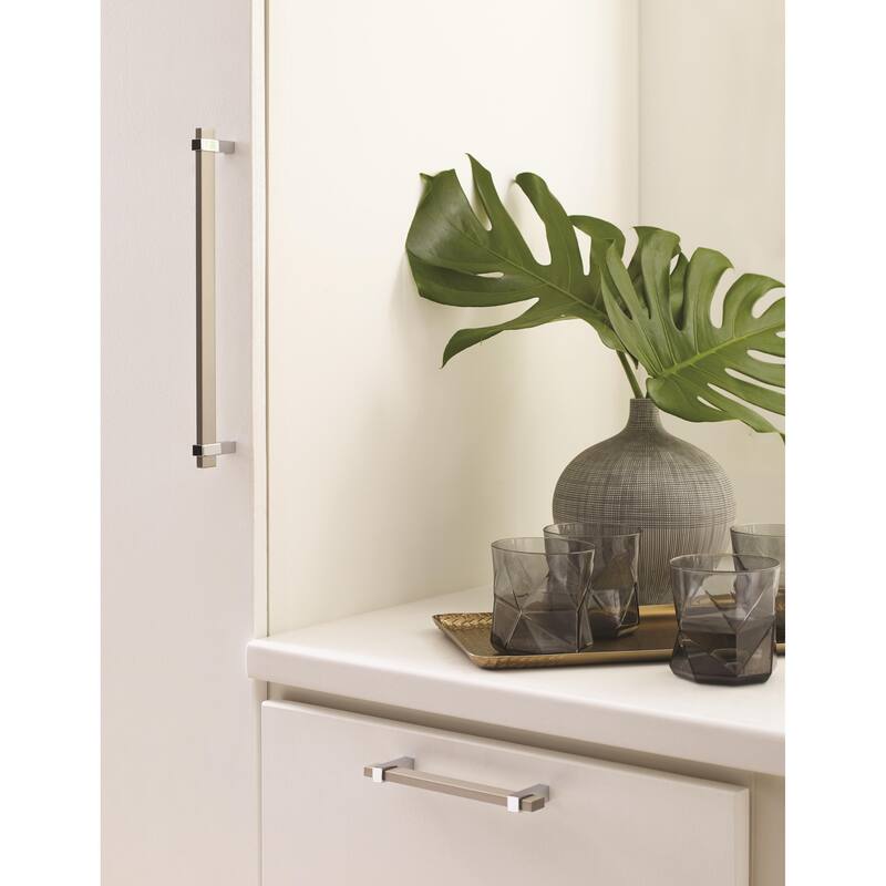 Mulino 10-1/16 in (256 mm) Center-to-Center Silver Champagne/Polished Chrome Cabinet Pull - 10.0625