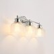 preview thumbnail 12 of 37, Rennnsan 3-Light Modern Linear Dome Glass Bathroom Vanity Light/ Black, Chrome, Brass Wall Lighting over Mirror
