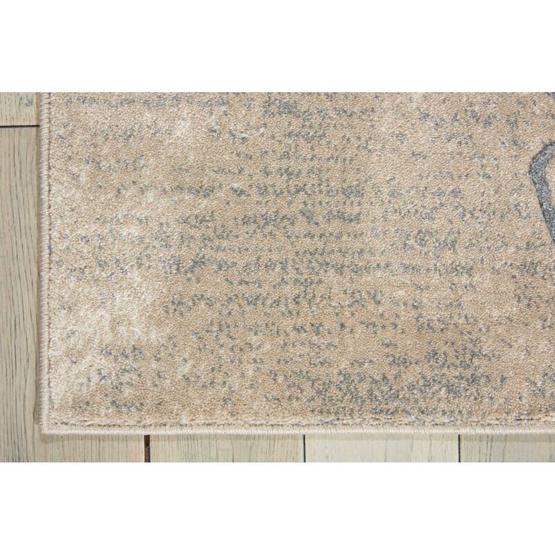 Kazob Power Loomed Abstract Floral Traditional Modern Non Skid Stain Resistant Area Rug By HomeRoots - 90' X '26' X '0.5