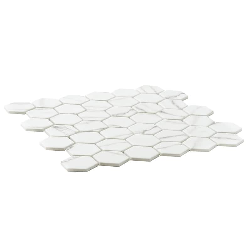 Eterna Hex 2x2 Glass Hexagon Mosaic Tile - Floor, Wall, Backsplash