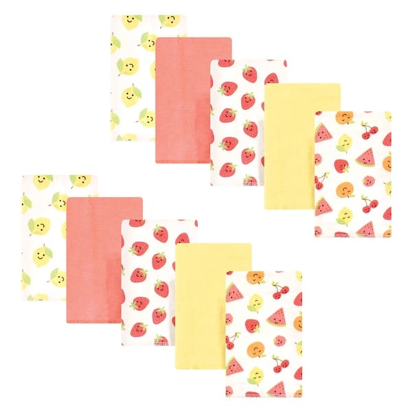 slide 1 of 1, Hudson Baby Infant Girl Cotton Flannel Burp Cloths, Cute Fruit, One Size - Cute Fruit - One Size One Size - Cute Fruit