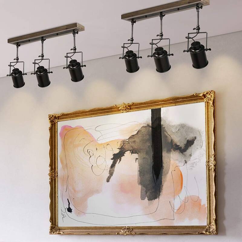 The Gray Barn Modern Farmhouse 3-Light Black Tracking Kit Spotlights - 24.8" x 4.7" x 15.3"