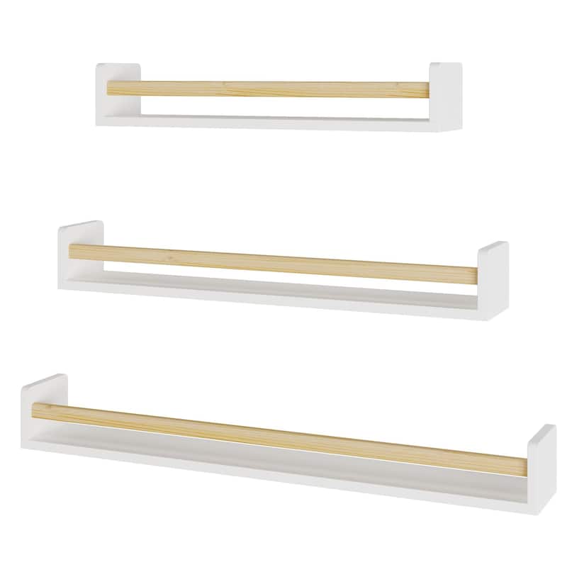 Wallniture Madrid Multisize Kids Bookcases for Wall Décor, 36-30-24", White, Set of 3