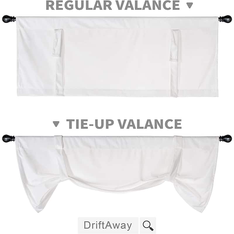 DriftAway Velvet Room Darkening Rod Pocket Tie Up Valance