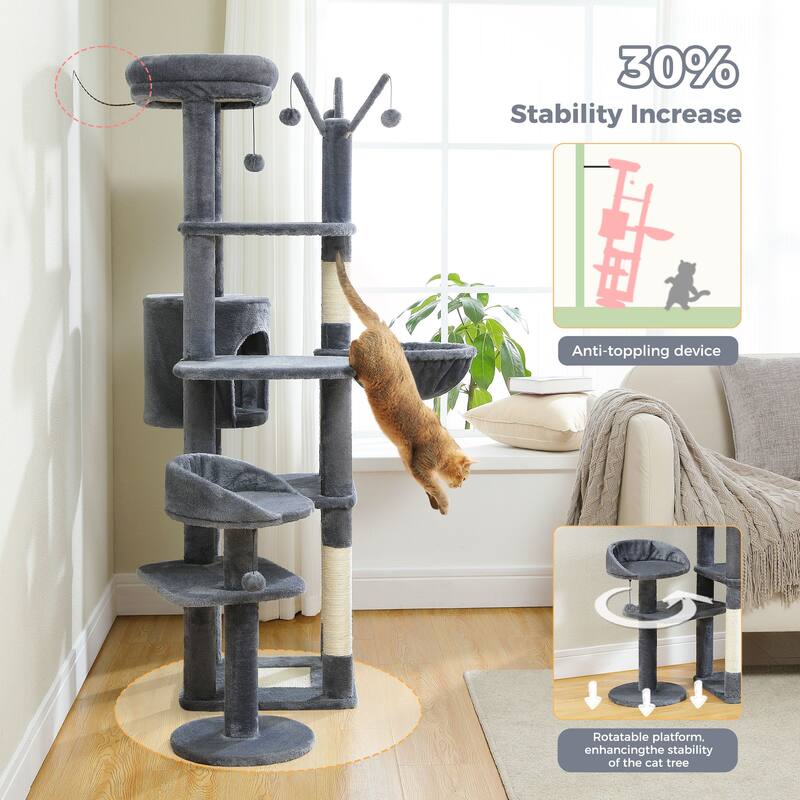 Multi-Level Cat Tree - Dark Gray