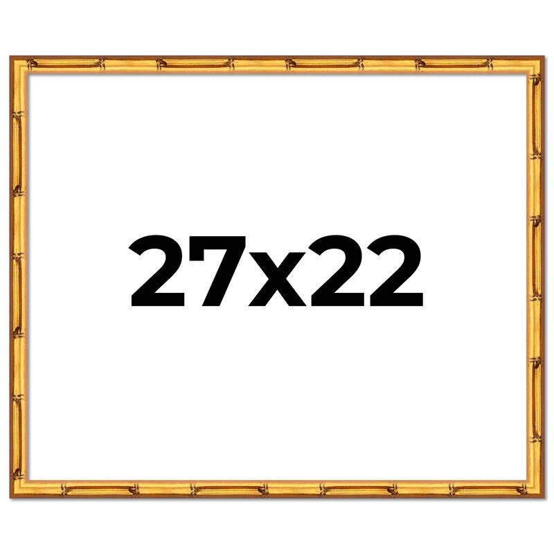27x22 Frame Gold Bamboo Solid Wood Picture Frame | 1 Inch Moulding
