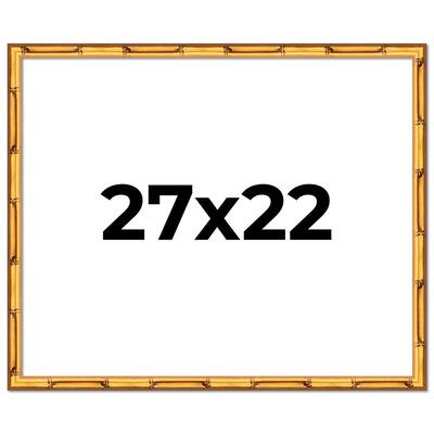 27x22 Frame Gold Bamboo Solid Wood Picture Frame | 1 Inch Moulding